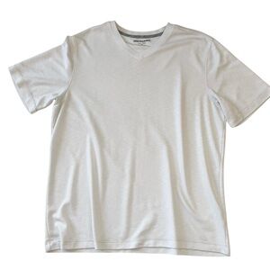 Johnston & Murphy White V-Neck Short Sleeve Shirt Men’s XL